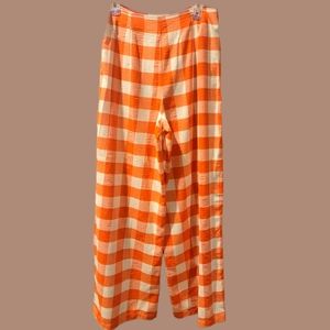 High-waist Checkered Wide Leg Trousers